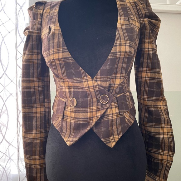 COPY - Vero moda Classic carmelite plaid jacket size XS - Picture 4 of 8